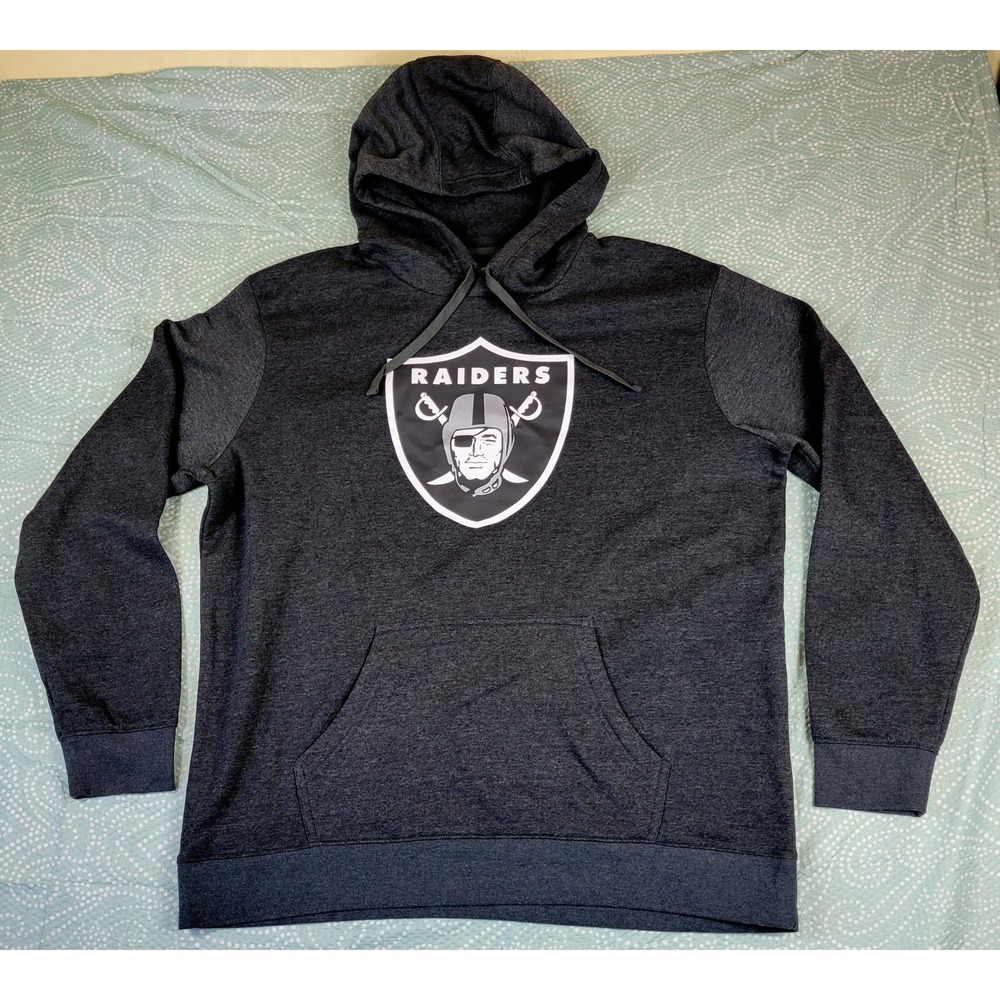 Fanatics Las Vegas Raiders NFL‎ Shield Logo Hoodie Mens XL Charcoal Gray NWOT